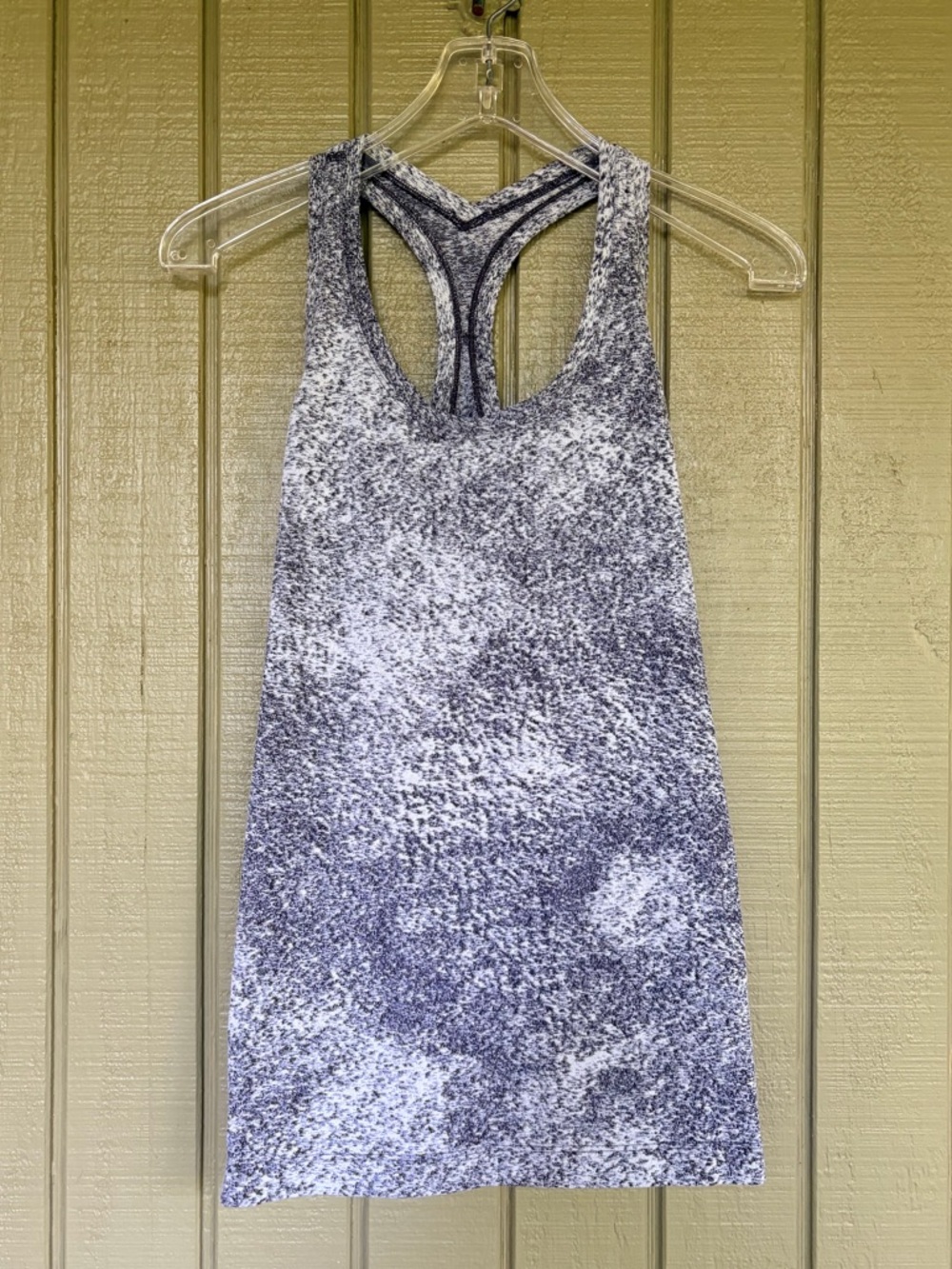 Lululemon Cool Racerback II Tank Luon - Spray Jacquard White Black - Size 6